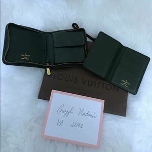 LOUIS VUITTON TAIGA MENS WALLET & CARD CASE SET